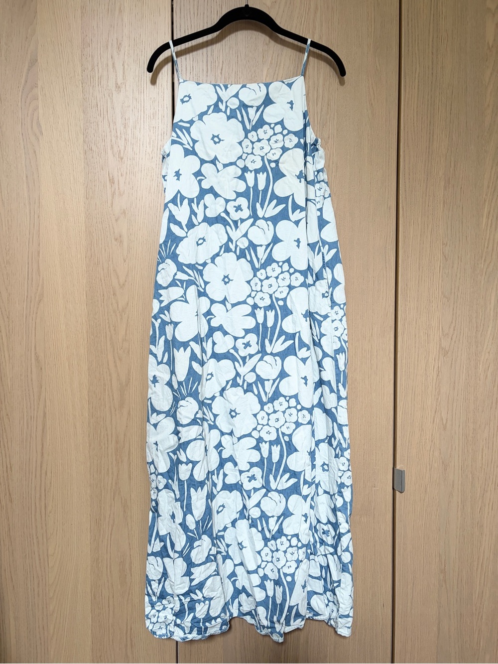 Marimekko Blue and White Floral Maxi Dress